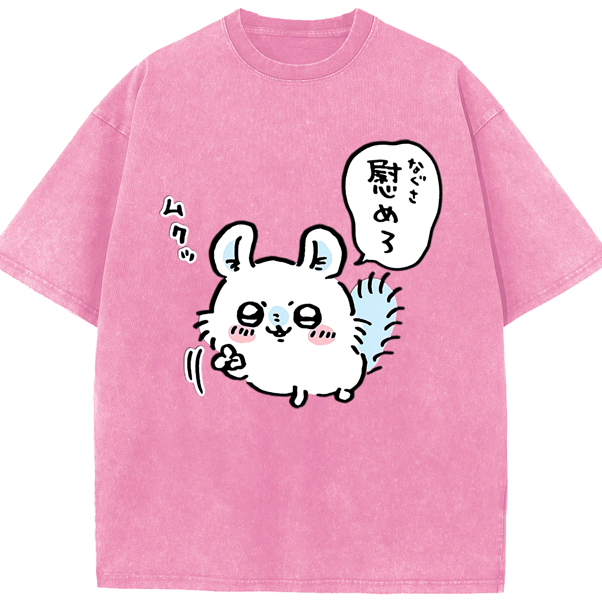 （画像用） ちいかわ モモンガ Chii-kawa Momonga 綿100% ヴィンテージ風 半袖Tシャツ（フロントプリント）